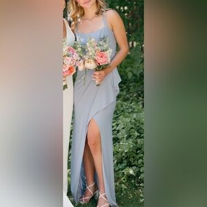 Azazie Nevena Dusty Blue Dress